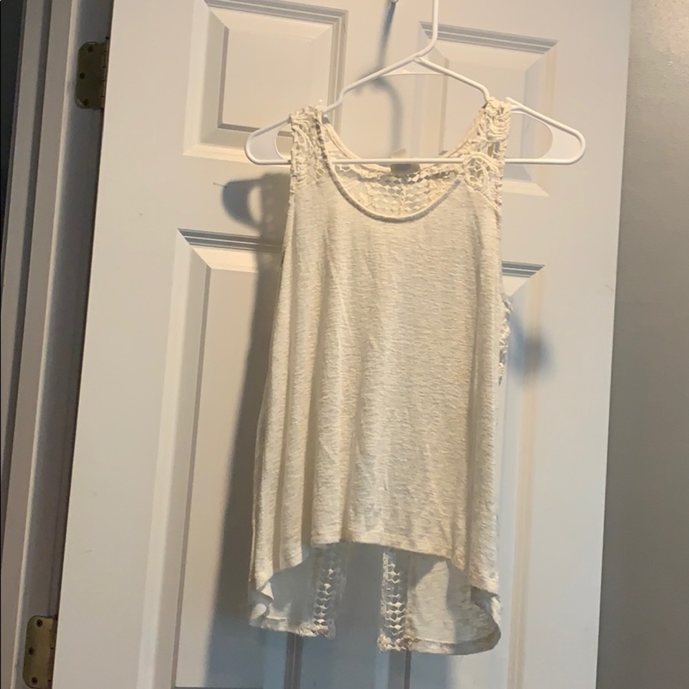 Cream tank top with lace back